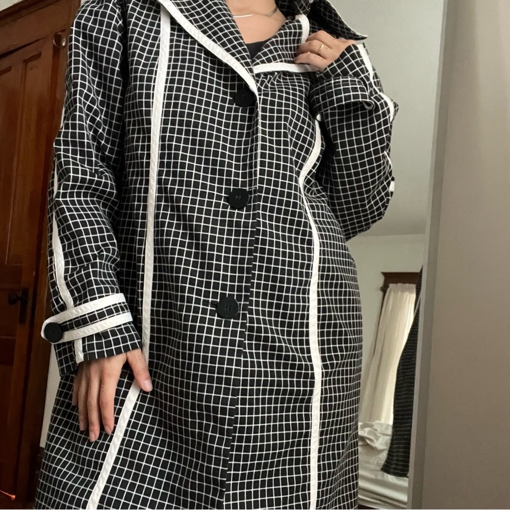 SIMONTON SAYS vintage Women's Black and White Checkered blazer